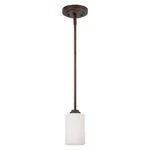 Millennium Lighting Rubbed Bronze Mini Pendant With Etched White Glass. Fixed Price $39.95.