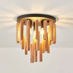 3-LIGHT Semi Flush Mount Ceiling Boho Wood Fixture Farmhouse Chande. Fixed Price $83.81.