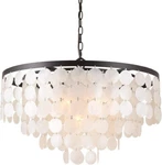 Alice House 24" Dining Room 6 Light Capiz Shell Chandelier Bronze Finish Base. Fixed Price $109.99.