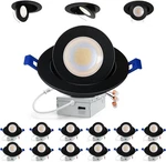 Adetu 6" Led Gimbal Recessed Light Black 12 Pack 5CCT Dimmable W/ J-box 360. Fixed Price $162.95.