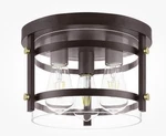 Hampton Bay Huxley 12" 3-LIGHT Flush Mount Ceiling Dark Bronze Clear Shade. Fixed Price $52.20.