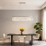 Modern Chrome 39'' Crystal Chandelier Rectangular Pendant Light Ceiling Fixture. Fixed Price $253.99.