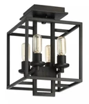 Jeremiah 41554-ABZ Cubic 4-LIGHT Semi Flush In Aged Bronze Brushed. Fixed Price $99.00.