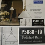 New- Never Opened Polished Brass Pendant Progress Lighting P5088-10. Fixed Price $55.00.