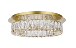 Elegant Lighting Monroe Flush Mount Crystal & Brass Fixture New 3503F18G. Fixed Price $445.00.