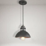 Industrial 1-LIGHT Brushed Silver Black Island Pendant By Lnc. Fixed Price $37.99.