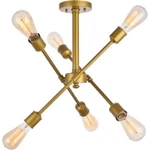 Elegant Lighting LD8003D17 Brass Axel 6-LIGHT 17"W Semi-flush Ceiling Fixture. Fixed Price $79.99.