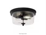 Hampton Bay Manor 13 In. Matte Black Round Flush Mount, Industrial Ceiling Light. Fixed Price $29.99.