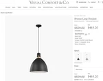 Visual Comfort Brynne Large Pendant Light, P1443MB-L-1, Matte Black, Msrp $475. Fixed Price $200.00.