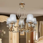 Classic Wrought Iron Chandelier 5 Lights With Lampshade Mod. Bow Era. Fixed Price $390.51.
