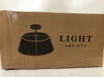 Society Lise 2-LIGHT Black Pendant With White Fabric Shade LS-C556-BLK. Fixed Price $69.99.