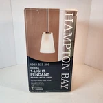 Hampton Bay Helena 1 Light Pendant Brushed Nickel Frosted Glass New Ob. Fixed Price $39.99.