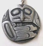Vtg Northwest Art & Design Rubos First Nations Canada Raven Pewter Pendant 1.85". Fixed Price $31.50.