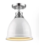 Golden Lighting 3602-FM-CH Duncan 1 9"W Semi-flush Ceiling White. Fixed Price $49.00.