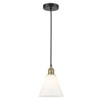 Innovations Berkshire 1LT 8" Mini Pendant, Black Brass/white 616-1P-BAB-GBC-81. Fixed Price $143.00.