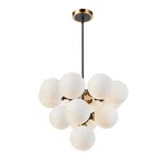 Artcraft Gem 13 Light Down Pendant, Black/brushed Brass/white - AC11872WH. Fixed Price $1202.00.