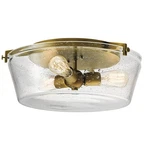 Kichler 45299NBR Alton 18.5" 3-LIGHT Clear Seeded Flush Mount In Natural Brass. Fixed Price $449.99.