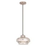 Livex Art Light Mini Pendant, Brushed Nickel/smoke 40607-91. Fixed Price $153.96.