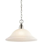 Kichler Nicholson Pendant 1LT, Brushed Nickel, Satin Etched - 42881NI. Fixed Price $164.97.