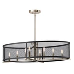Kichler Titus Oval Chandelier/pendant 8LT, Pol Nickel, Blk Steel Mesh - 43712PN. Fixed Price $969.99.