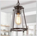 Gepow Farmhouse Pendant Light Oil Rubbed Bronze Seeded Glass Ceiling. Fixed Price $24.99.