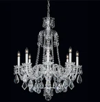 3-PIECES! Hamilton Crystal Chandelier & 2 Sterling Wall Sconces By Schonbek. Fixed Price $6000.00.