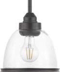 Progress Lighting Saluda 1-LIGHT Coastal Pendant Antique Bronze With Clear Gl. Fixed Price $165.99.