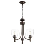 Quorum Rossington Light Chandelier, Oiled Bronze/clear Seeded 6122-3-286. Fixed Price $179.20.