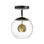 ET2 Lighting Nucleus 1-LIGHT Flush Mount, Black/aged Brass E25150-BKNAB. Fixed Price $150.00.