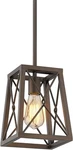 Farmhouse Pendant Light, 1-LIGHT Metal Wire Cage Hanging Lantern, Oil Rubbed Bro. Fixed Price $100.78.