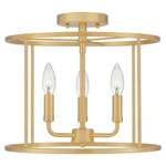 Quoizel Abner Three Light Semi Flush Mount In Aged Brass - ABR1714AB. Fixed Price $199.99.