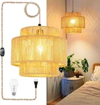Qiyizm Plug Pendant Hanging Lights With Cord Boho La.... Fixed Price $55.76.