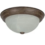 Sunlite 13" Dome Ceiling Fixture Distressed Brown Finish Alabaster Glass. Fixed Price $44.68.