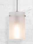 Effimero Small Pendant Light Industrial Frosted Glass Brushed Nickel- Linea. Fixed Price $49.97.