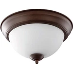 Quorum 2 Light 11.5' Ceiling Mount, Oiled Bronze/satin Opal 3063-11-86. Fixed Price $37.00.