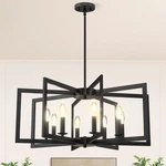 Modern Black Chandelier, 8-LIGHT Geometric Dining Room Fixture, Industr.... Fixed Price $116.00.