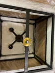 Merra HCF-3502-00-BNHD-1 Black 4-LIGHT Metal Frame Open Box Chandelier. Fixed Price $117.61.