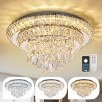 Cocostar 18 Inch Flush Mount Crystal Chandeliers With Remote App, Modern .... Fixed Price $215.35.
