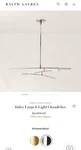 Ralph Lauren Home Daley Large 6 - Light Chandelier Polished Nickel. Fixed Price $4000.00.