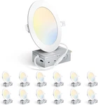 Pack 6" Dimmable Led Recessed Lights, 1200LM, 5CCT Ultra-thin Wafer. Fixed Price $91.99.