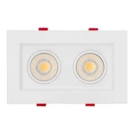 4 In. 2-HEAD Led Slim Square Recessed Anti-glare Gimbal Downlight, White, Canles. Fixed Price $167.99.