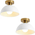 Industrial Semi Flush Mount Ceiling Light With Gold Plate And 2 Pack White. Fixed Price $76.52.