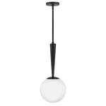 Lark Izzy 1 Light Small Pendant, Black/cased Opal - 83507BK. Fixed Price $212.50.