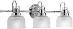 Progress Lighting Archie 3-LIGHT Antique Nickel Clear Prismatic Vanity. Fixed Price $75.95.
