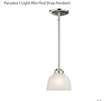 Lavery Paradox Brushed Nickel & Marble Glass 1 Light Pendant. Fixed Price $50.00.