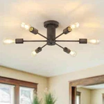 Lwytjo 22 In. 6-LIGHT Brown Semi Flush Mount Sputnik Chandelier W/ Led. Fixed Price $49.95.