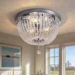 Siljoy 3-LIGHT Brass Crystal Chandelier Ceiling Flush Mount SHLC082. Fixed Price $44.99.