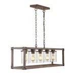 Jonathan Y 36" Brown Oil Rubbed Bronze 5LIGHT Iron And Seeded Glass Linear. Fixed Price $110.84.