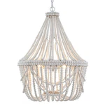 20 Bohemia Large Wood Beaded Chandelier Coastal French Country. Fixed Price $303.19.