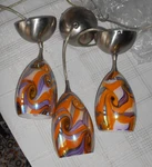 Vaxcel 3-PIECE Art Glass Pendant Light Fixtures, Hanging. Fixed Price $70.00.